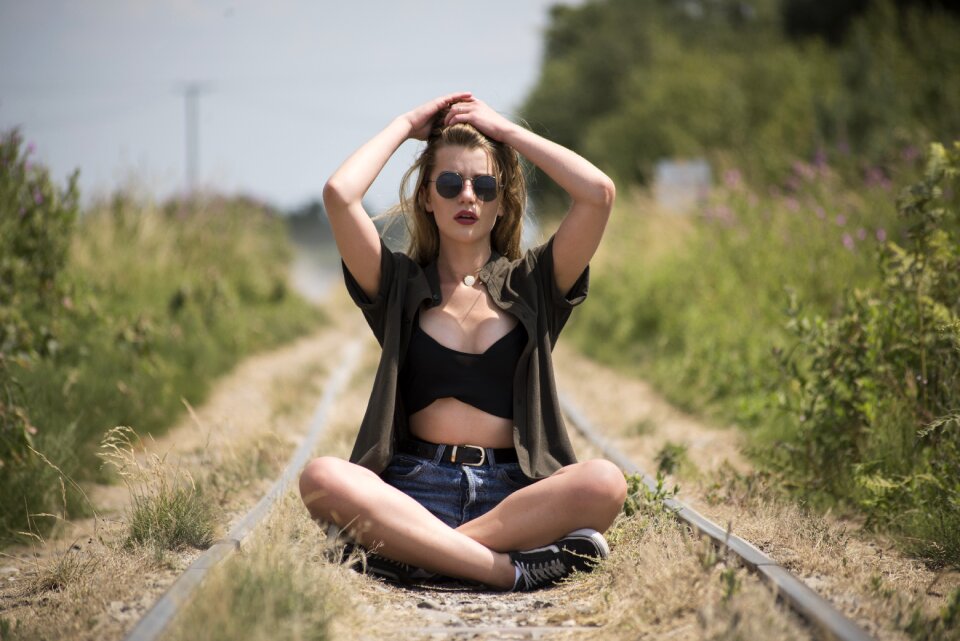 Woman girl portrait sitting