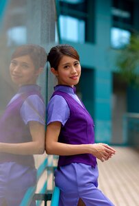 Woman girl flight attendant