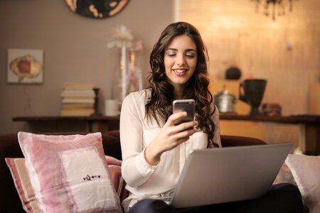 Woman girl smartphone
