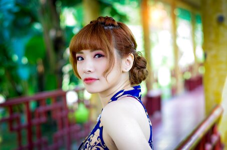 Woman girl cheongsam photo