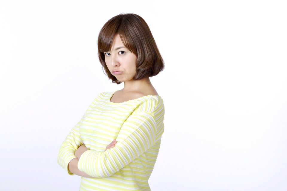Woman girl portrait angry