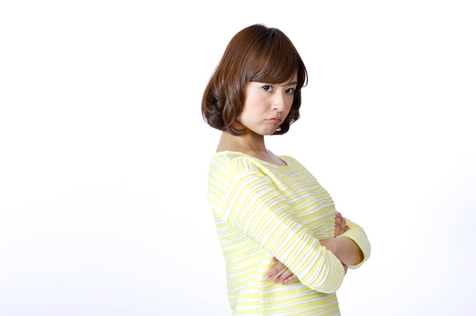Woman girl portrait angry