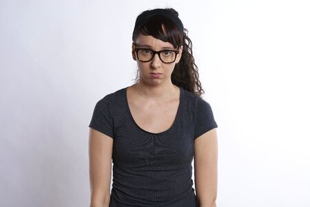 Woman girl portrait glasses