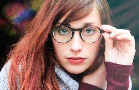 Woman girl portrait glasses photo