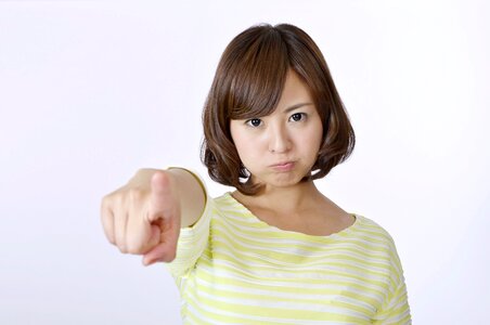 Woman girl portrait angry