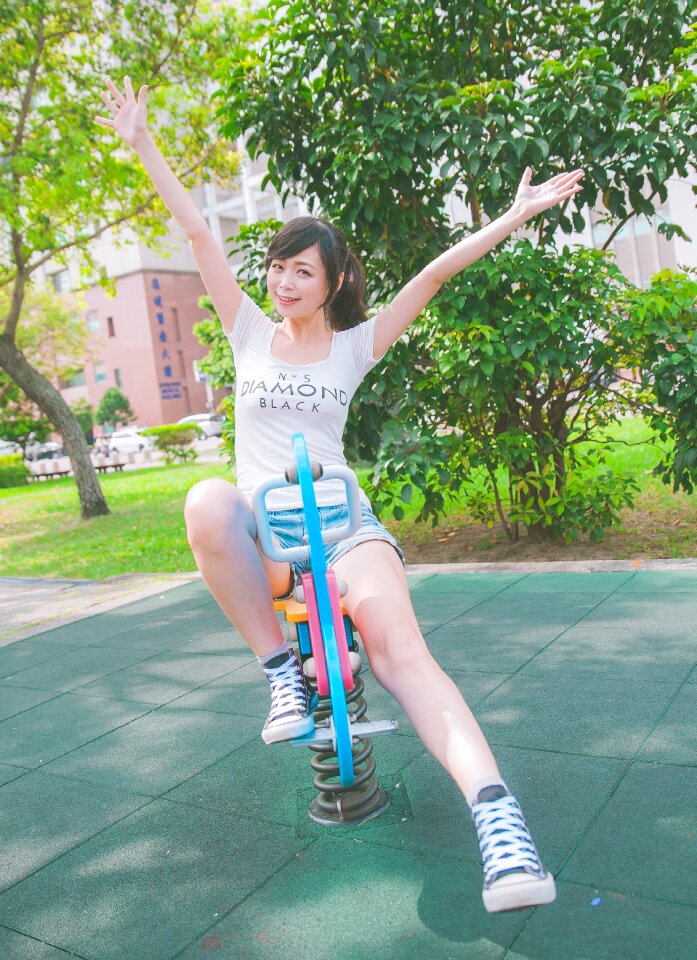 Woman girl spring rider