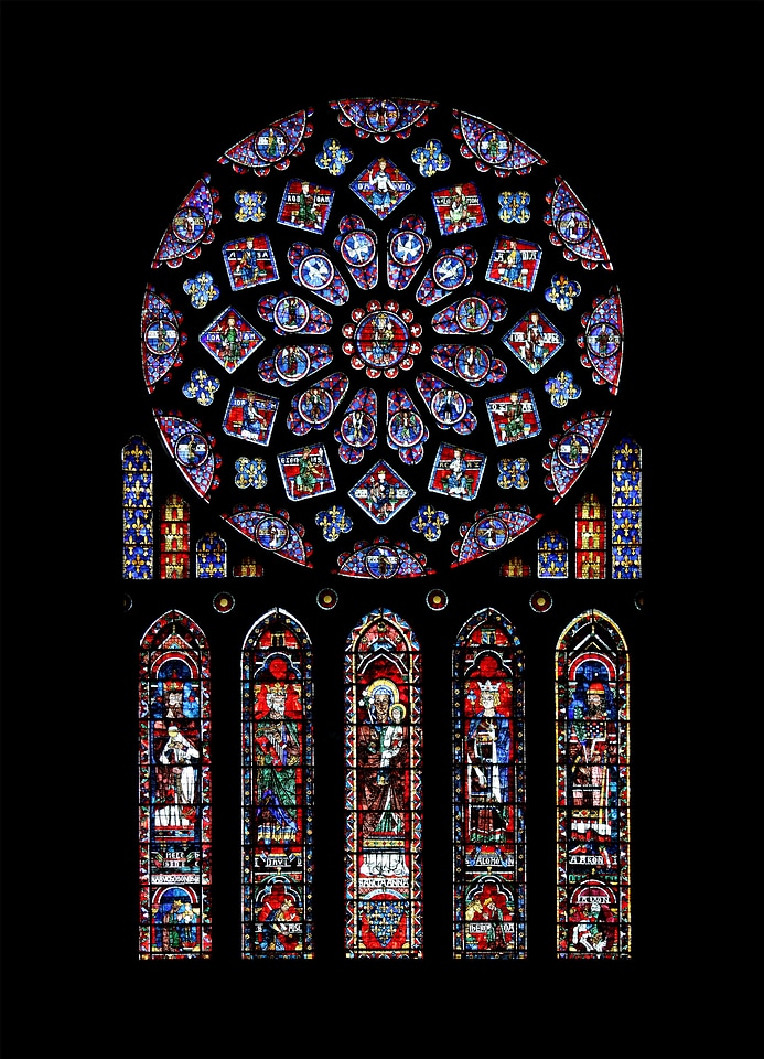 Cathedral notre dame de chartres lancet window photo