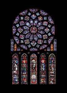 Cathedral notre dame de chartres lancet window photo
