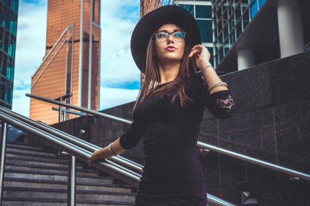 Woman girl portrait glasses