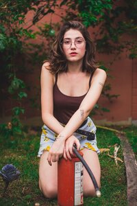Woman girl portrait glasses