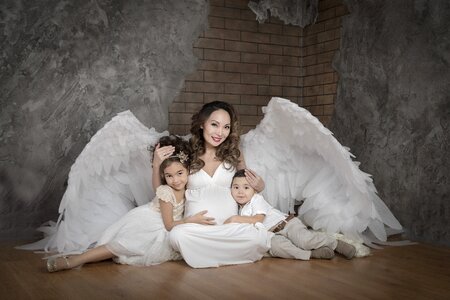 Angel mother daughter son