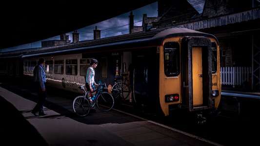 Bicycle train station photo