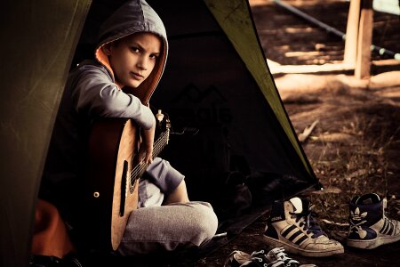 Boy guitar camp photo