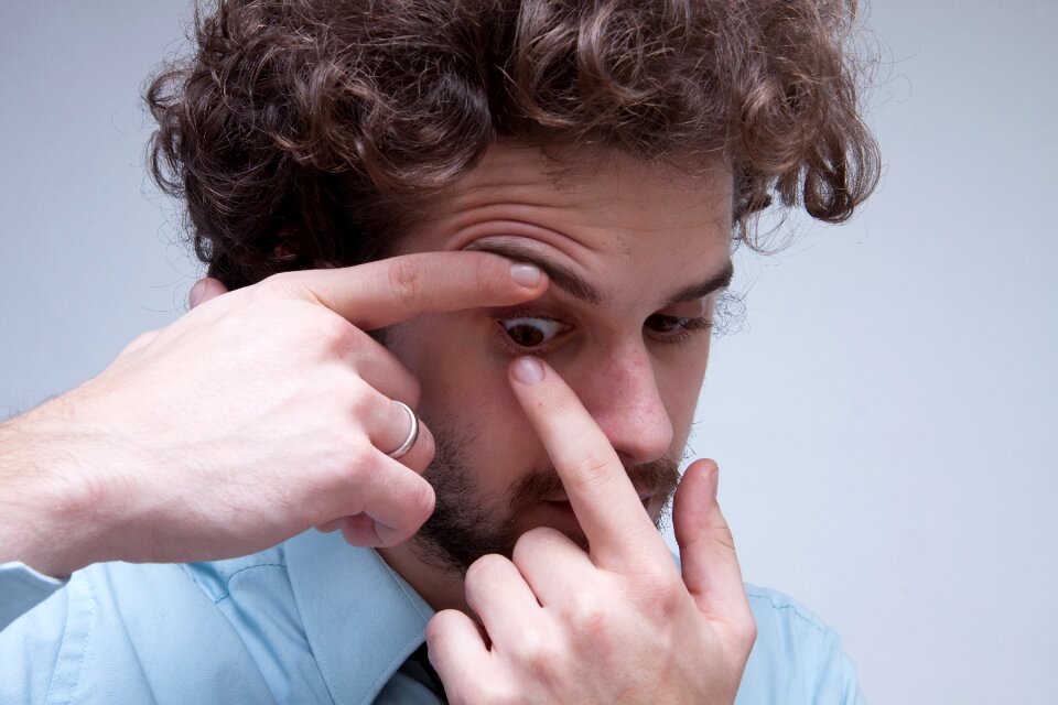 Business man contact lens
