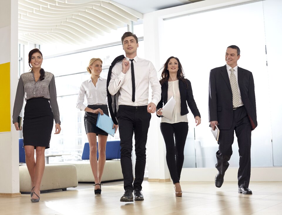Business team walking
