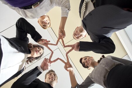 Business team star fingers