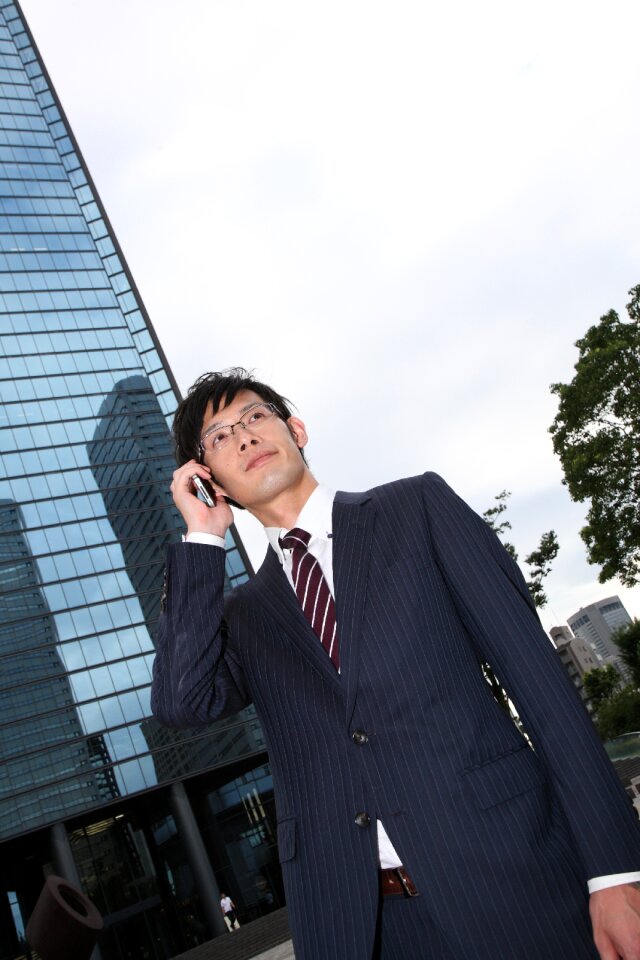 Business man mobile phone