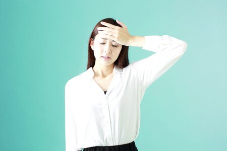 Businesswoman fever cold sick