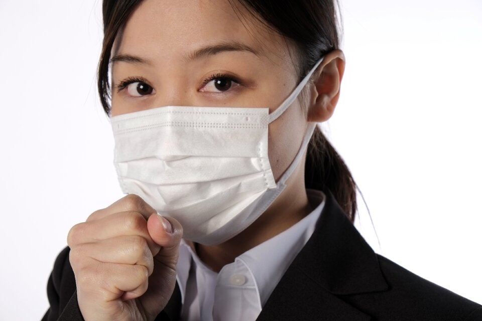 Businesswoman cold cough