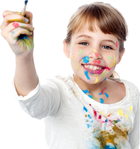 Child girl painting