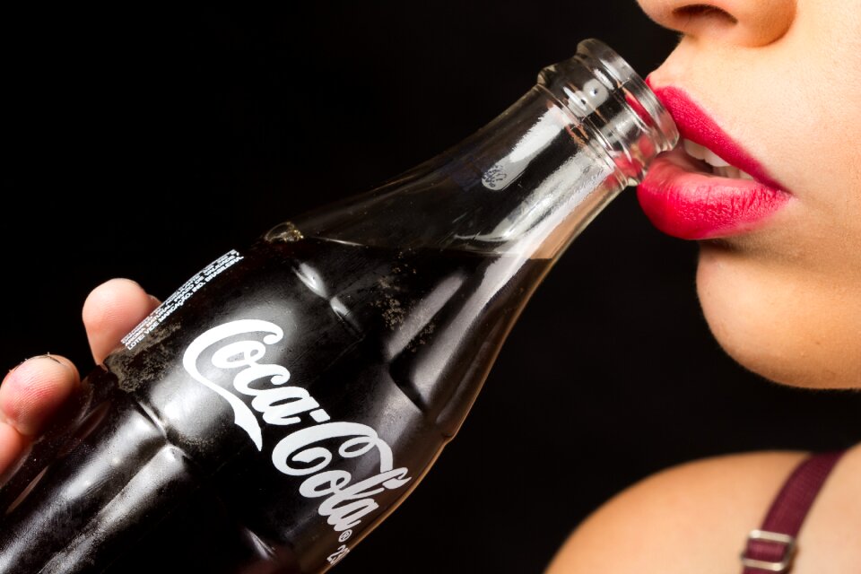 Cola drink mouth photo