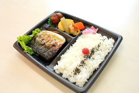 Grilled mackerel bento