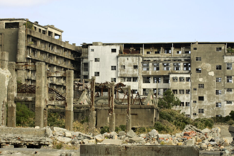 Hashima island abandoned building