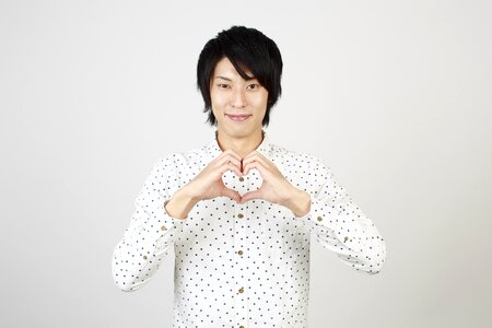 Man portrait heart