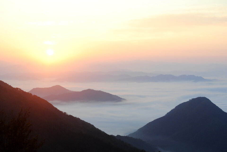 Mountain clouds sunrise
