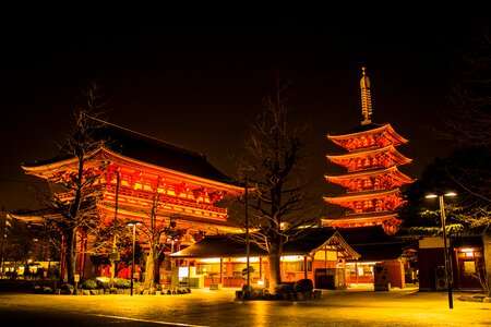 Pagoda sensoji temple night photo