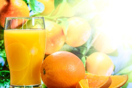 Orange juice fruit drink photo