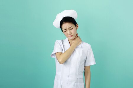 Nurse woman neck tension