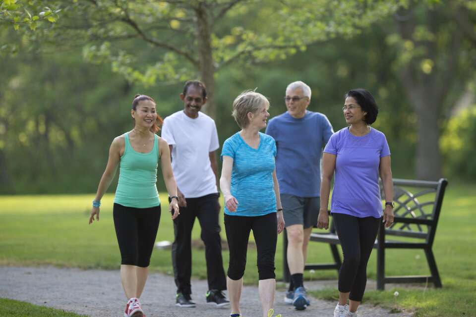 People walking exercise