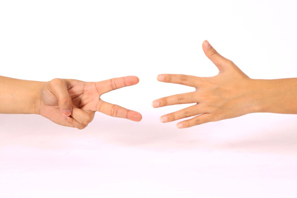 Rock paper scissors hands