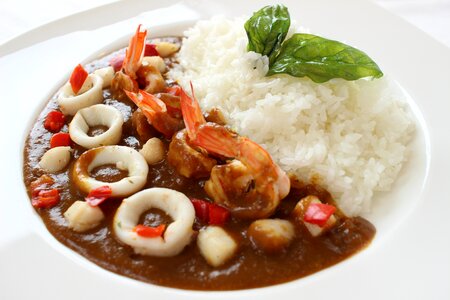 Seafood curry rice photo