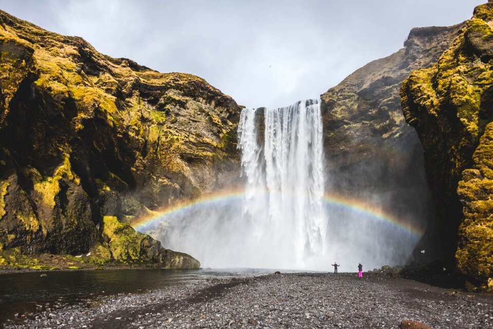 Skogafoss waterfall rainbow