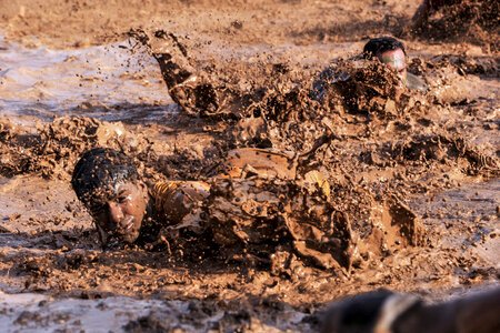 Soldiers training mud photo