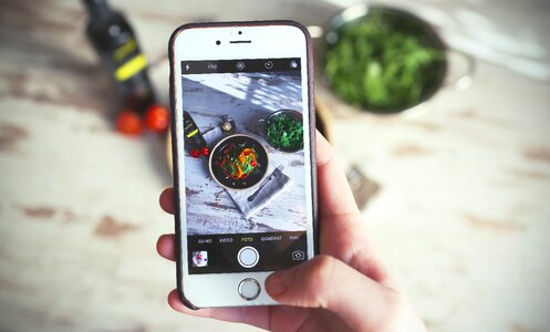 Smartphone taking picture