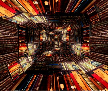 Tunnel books bookshelf photo