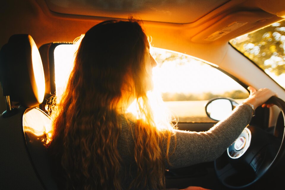 Woman drive car photo