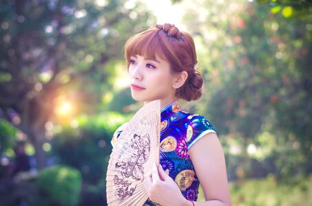 Woman girl cheongsam photo