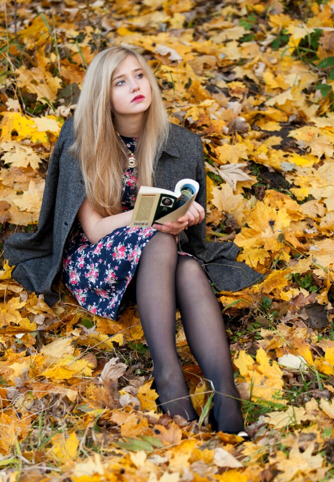 Woman girl book
