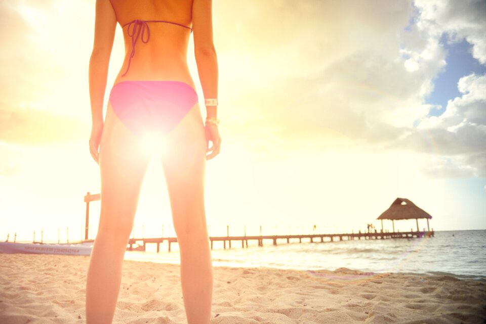 Woman girl bikini swimwear