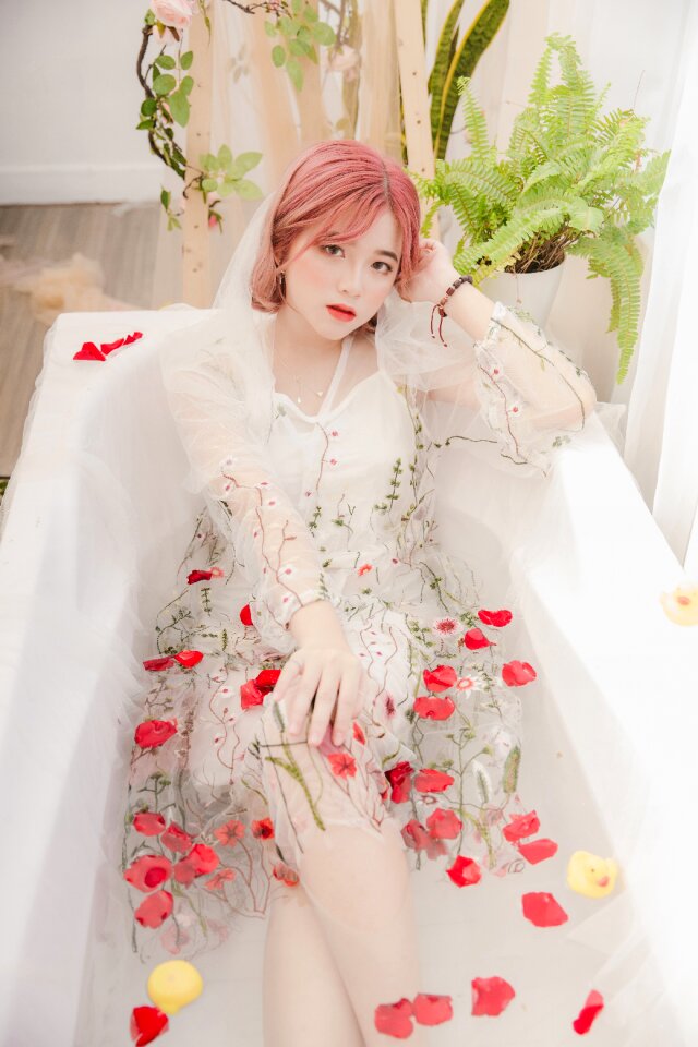 Woman girl portrait bathing