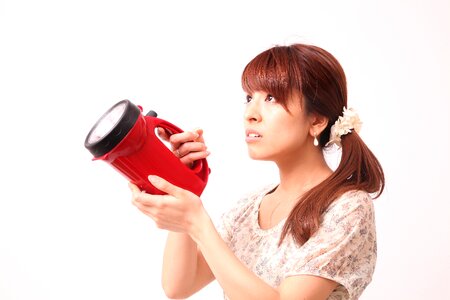 Woman girl portrait flashlight