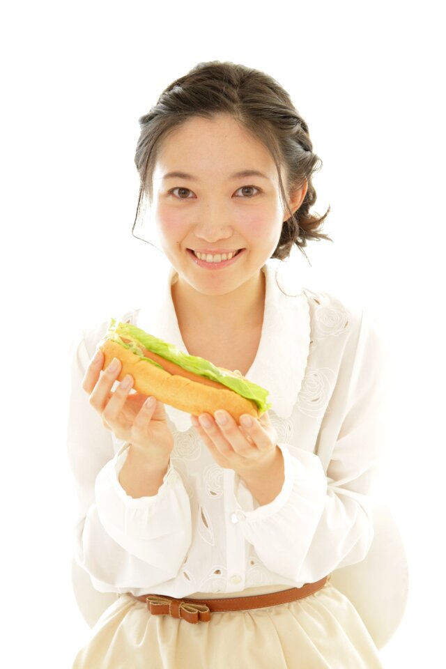 Woman girl portrait sandwich