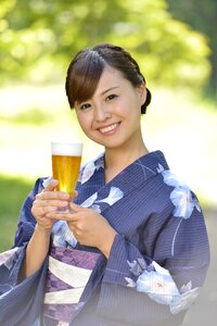 Woman girl portrait beer photo