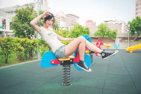 Woman girl spring rider