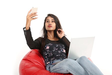 Woman girl selfie