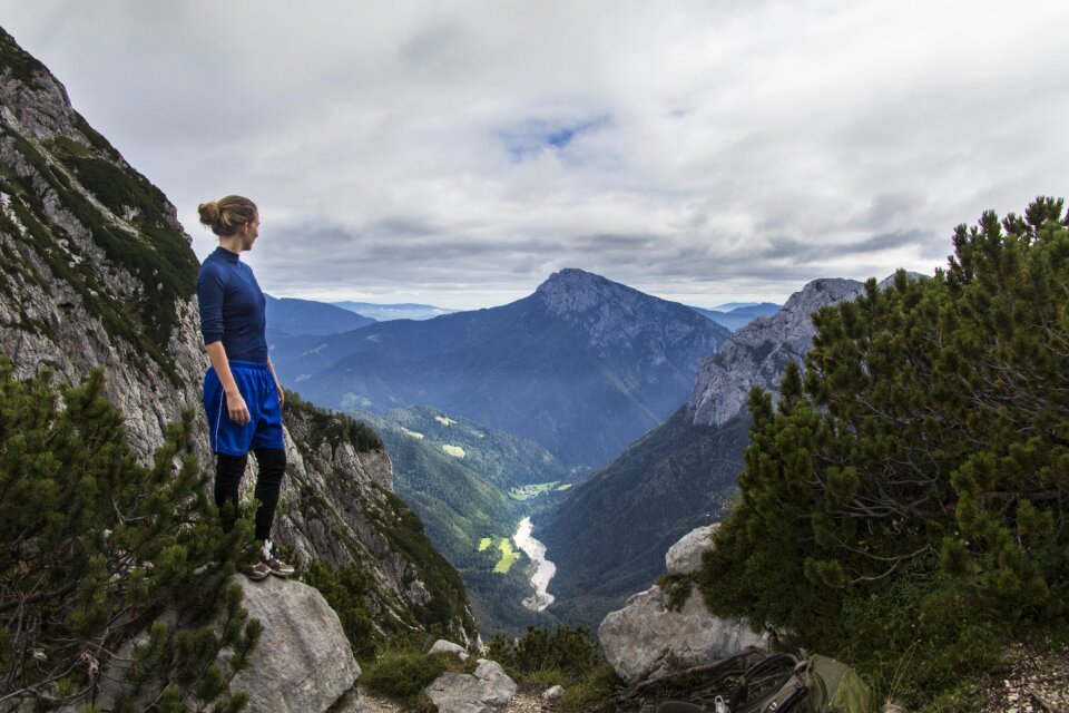 Woman mountain photo